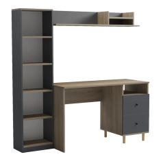 Σύνθεση γραφείου Kontor pakoworld sonoma-ανθρακί 120x50x160εκ |  Γραφεία στο espiti