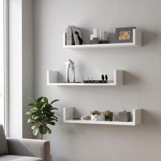 Ραφιέρα τοίχου Dark Megapap 3 τεμαχίων χρώμα λευκό 60x15x12εκ. |  Ραφιέρες τοίχου στο espiti