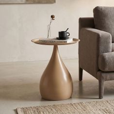 Βοηθητικό τραπέζι Samino pakoworld μέταλλο cappuccino Φ39x42εκ |  Τραπεζάκια βοηθητικά στο espiti