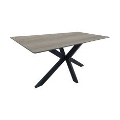 Τραπέζι Bethan pakoworld sonoma με γκρι mdf και μαύρο μέταλλο 160x80x75εκ |  Τραπέζια στο espiti