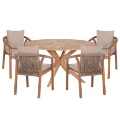 ΣΕΤ ΤΡΑΠΕΖΑΡΙΑΣ ΕΞ.ΧΩΡΟΥ 5ΤΜΧ CORTEN HM10900.01 ΞΥΛΟ ΑΚΑΚΙΑΣ ΦΥΣΙΚΟ--ΜΑΞΙΛΑΡΙΑ ΜΠΕΖ |  Σετ τραπεζαρία κήπου στο espiti