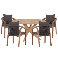 ΣΕΤ ΤΡΑΠΕΖΑΡΙΑΣ ΕΞ.ΧΩΡΟΥ 5ΤΜΧ CORTEN HM10900.02 ΞΥΛΟ ΑΚΑΚΙΑΣ ΦΥΣΙΚΟ--ΜΑΞΙΛΑΡΙΑ ΓΚΡΙ |  Σετ τραπεζαρία κήπου στο espiti