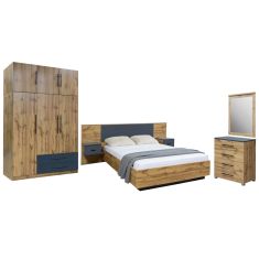 ΣΕΤ ΚΡΕΒΑΤΟΚΑΜΑΡΑΣ 5ΤΜΧ CARYS HM10888.12 ΜΕΛΑΜΙΝΗ ΣΕ ΦΥΣΙΚΟ ΞΥΛΟΥ/ΓΚΡΙ |  Σετ Κρεβατοκάμαρας στο espiti