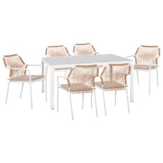 ΣΕΤ ΤΡΑΠΕΖΑΡΙΑΣ 7ΤΜΧ OFER HM21005.03 ΚΑΡΕΚΛΕΣ ΑΛΟΥΜ. & ΜΕΤΑΛ.ΤΡΑΠΕΖΙ 150x90εκ--ΛΕΥΚΟ |  Σετ τραπεζαρία κήπου στο espiti