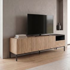 Έπιπλο τηλεόρασης Cailin Megapap χρώμα sepet oak - black wood 180x41,8x55εκ. |  Έπιπλα τηλεόρασης στο espiti