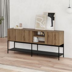 Μπουφές Amira Megapap χρώμα καρυδί Ud - black wood 180x40x80εκ. |  Μπουφέδες στο espiti