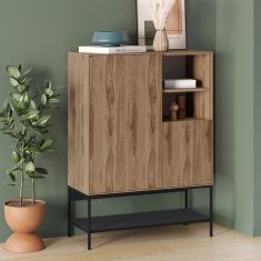Μπουφές Amira Megapap χρώμα καρυδί Ud - black wood 90x40x125εκ. |  Μπουφέδες στο espiti