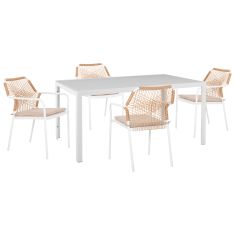 ΣΕΤ ΤΡΑΠΕΖΑΡΙΑΣ 5ΤΜΧ OFER HM21020 ΚΑΡΕΚΛΕΣ ΑΛΟΥΜ. & ΜΕΤΑΛ.ΤΡΑΠΕΖΙ 150x90εκ--ΛΕΥΚΟ |  Σετ τραπεζαρία κήπου στο espiti
