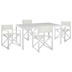 ΣΕΤ ΤΡΑΠΕΖΑΡΙΑΣ 5ΤΜΧ DUPRE HM21021 ΚΑΡΕΚΛΕΣ ΑΛΟΥΜ. & ΜΕΤΑΛ.ΤΡΑΠΕΖΙ 150x90εκ--ΛΕΥΚΟ |  Σετ τραπεζαρία κήπου στο espiti