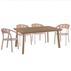 ΣΕΤ ΤΡΑΠΕΖΑΡΙΑΣ 5ΤΜΧ TABER HM10832.03 ΚΑΡΕΚΛΕΣ & ΤΡΑΠΕΖΙ ΑΛΟΥΜ.-POLYWOOD-ΣΑΜΠΑΝΙ |  Σετ τραπεζαρία κήπου στο espiti