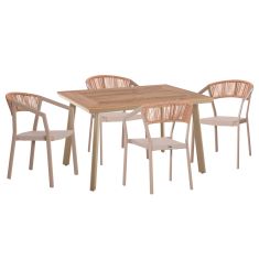 ΣΕΤ ΤΡΑΠΕΖΑΡΙΑΣ 5ΤΜΧ TABER HM10837.03 ΚΑΡΕΚΛΕΣ & ΤΡΑΠΕΖΙ ΑΛΟΥΜ.-POLYWOOD--ΣΑΜΠΑΝΙ |  Σετ τραπεζαρία κήπου στο espiti