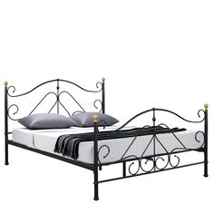 Κρεβάτι ArteLibre EVELYN Μεταλλικό Semy Glossy Black 210x159x109cm (Στρώμα 150x200cm) 14250006 ArteLibre |  Κρεβάτια στο espiti