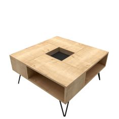 Τραπεζάκι Σαλονιού ArteLibre DONOUSA Δρυς/Μαύρο 80x80x38.6cm 14410013 ArteLibre |  Τραπεζάκια σαλονιού στο espiti