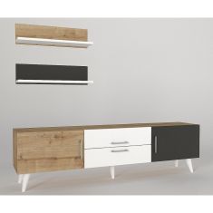 Σύνθετο ArteLibre OREGON Sapphire/Ανθρακί/Μπεζ Μοριοσανίδα 160x32x45cm 14410171 ArteLibre |  Συνθέσεις σαλονιού στο espiti