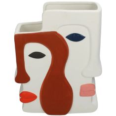 Βάζο ArteLibre Πρόσωπο Πολύχρωμο Κεραμικό 20.7x9.5x26cm 05153875 ArteLibre |  Βάζα στο espiti