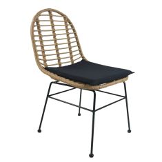 Καρέκλα Κήπου ArteLibre ACCIUS Φυσικό/Μαύρο Μέταλλο/Rattan 49x56x84cm 14510017 ArteLibre |  Καναπέδες - Καρέκλες  στο espiti