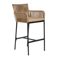 Σκαμπό ArteLibre KINTAMPO Μπεζ/Μαύρο Αλουμίνιο/Rattan 55x58x108cm 14840016 ArteLibre |  Καναπέδες - Καρέκλες  στο espiti