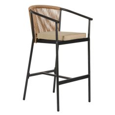 Σκαμπό ArteLibre MANDRAKA Μαύρο/Φυσικό Αλουμίνιο/Rattan 56x63x108cm 14840025 ArteLibre |  Καναπέδες - Καρέκλες  στο espiti