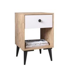 Κομοδίνο ArteLibre AMARI Δρυς/Λευκό Μοριοσανίδα 43x43x67.5cm 14870063 ArteLibre |  Κομοδίνα στο espiti