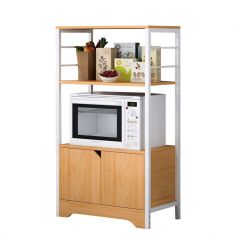 Ραφιέρα Κουζίνας ArteLibre GORAL Δρυς/Λευκό MDF/Μέταλλο 60x30x95cm 14370222 ArteLibre |  Σετ Κουζίνες στο espiti