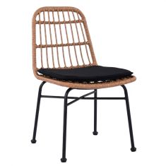 Καρέκλα Κήπου ArteLibre AFRANIUS Φυσικό/Μαύρο Rattan/Μέταλλο 47x50x85cm 14510059 ArteLibre |  Καναπέδες - Καρέκλες  στο espiti