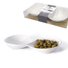 Μπολ Για Σνακς Διπλό Λευκό Κεραμικό 26x14.5x4cm 06511523 ArteLibre |  Πιάτα-Μπωλ στο espiti
