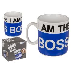 Κούπα 'I AM THE BOSS' 1lt Λευκό/Μπλε Κεραμικό 13x11cm 06530122 ArteLibre |  Ποτήρια στο espiti