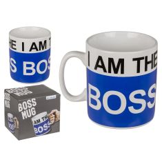 Κούπα 'I AM THE BOSS' 1lt Λευκό/Μπλε Κεραμικό 13x11cm 06530122 ArteLibre |  Ποτήρια στο espiti