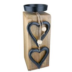 Κηροπήγιο 'Hangin Heart' Μοτίβο Καρδιά Ξύλο Εκρού 8x8x22cm 05160933 ArteLibre |  Διακοσμητκά στο espiti
