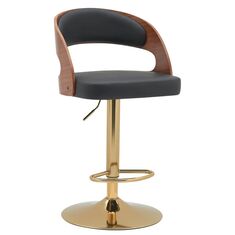 Σκαμπό Bar ArteLibre SINDRI Μαύρο/Καφέ Ξύλο/PU/Αλουμίνιο 48x49x91-112cm 15330010 ArteLibre |  Σκαμπώ κήπου στο espiti
