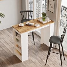 Τραπέζι Bar ArteLibre BROCKLEY Πεύκο/Λευκό Μοριοσανίδα 120x51.6x101.8cm 15350082 ArteLibre |  Τραπέζια στο espiti