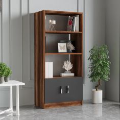 Βιβλιοθήκη ArteLibre EDGWARE Baroque/Ανθρακί Μοριοσανίδα 63.6x37.6x140cm 15350130 ArteLibre |  Βιβλιοθήκες στο espiti