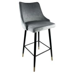 Σκαμπό Bar ArteLibre MANHATTAN Γκρι/Μαύρο Βελούδο/Μέταλλο 51x57x110cm 14600104 ArteLibre |  Σκαμπώ κήπου στο espiti