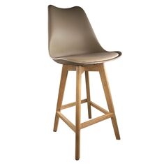 Σκαμπό Bar ArteLibre BRONX Cappuccino PP/PU/Ξύλο 57.5x49x105cm 14600113 ArteLibre |  Σκαμπώ κήπου στο espiti