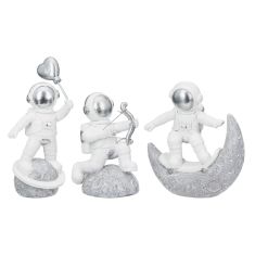  Figure Astronaut Poly White Silver Ποικιλία 3 φορές 11X5X12Cm 11X5X12Cm 05161412 ArteLibre |  Διακοσμητκά στο espiti