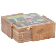 Σετ 7τμχ Σουβέρ Σε Βάση Ξύλινη 11x11x5cm 06450040 ArteLibre |  Είδη Σερβιρίσματος στο espiti
