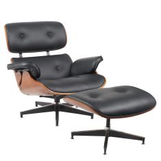 Πολυθρόνα Relax ArteLibre MIREN Με Υποπόδιο Μαύρο/Καφέ Ξύλο/PU 82x92x78cm 15330023 ArteLibre |  Πολυθρόνες σαλονιού στο espiti