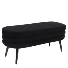 Παγκάκι Ottoman ArteLibre TONDO Μαύρο Ύφασμα Teddy/Μέταλλο 42x112x44cm 14770100 ArteLibre |  Σκαμπώ κήπου στο espiti
