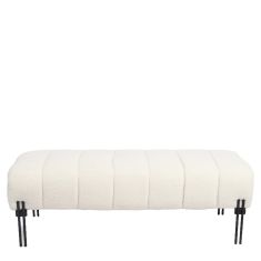 Παγκάκι Ottoman ArteLibre KUBO Λευκό Ύφασμα Teddy/Μέταλλο 40x116.5x50cm 14770103 ArteLibre |  Σκαμπώ κήπου στο espiti