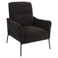 Πολυθρόνα ArteLibre ELAN Μαύρο Ύφασμα Κοτλέ/Μέταλλο 94x77x82cm 14770110 ArteLibre |  Πολυθρόνες σαλονιού στο espiti