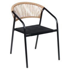 Καρέκλα Κήπου ArteLibre LUNA Φυσικό/Μαύρο Μέταλλο/Rattan 54x60x75cm 14450074 ArteLibre |  Καναπέδες - Καρέκλες  στο espiti