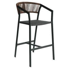 Σκαμπό Bar ArteLibre SANTORINI Ανθρακί/Φυσικό Αλουμίνιο/Rattan 55x56x99cm 14840110 ArteLibre |  Καναπέδες - Καρέκλες  στο espiti