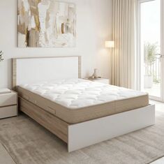 Κρεβάτι με στρώμα Athos Sleepy pakoworld sonoma λευκό 160x200εκ |  Κρεβάτια στο espiti