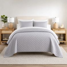 Κουβερλί Υπέρδιπλο Ξενοδοχείου 100% Cοtton Grey Astron Italy |  Κουβερλί Μονά στο espiti
