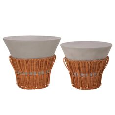 ΣΕΤ 2ΤΜΧ ΒΟΗΘΗΤΙΚΑ ΤΡΑΠΕΖΙΑ PERRAL HM21138.03 FIBER CEMENT ΓΚΡΙ--ΦΥΣΙΚΟ RATTAN |  Τραπεζάκια σαλονιού στο espiti