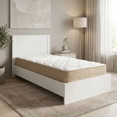 Κρεβάτι με στρώμα Athos Sleepy pakoworld λευκό 90x190εκ |  Κρεβάτια στο espiti