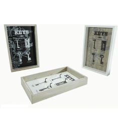 Κλειδοθήκη ξύλο/γκρι 16x25x3.5cm 4Θέσεις Σε 3 Σχέδια 06512878 ArteLibre |  Οικιακά στο espiti