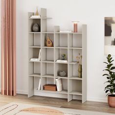 Βιβλιοθήκη Manco Megapap χρώμα sandstone 122x25,5x188εκ. |  Βιβλιοθήκες στο espiti