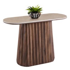 ΚΟΝΣΟΛΑ WALDEN HM18439 ΚΕΡΑΜΙΚΟ TOP ΤΡΑΒΕΡΤΙΝΑ--MDF ΒΑΣΗ ΚΑΡΥΔΙ 120x40x76Υεκ |  Μπουφέδες στο espiti