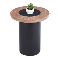 ΤΡΑΠΕΖΑΚΙ ΣΤΡΟΓΓΥΛΟ ΒΟΗΘΗΤΙKΟ OVALON HM18434.05 MDF TOP ΚΑΡΥΔΙ & ΒΑΣΗ ΜΑΥΡΗ Φ45x50Υεκ |  Τραπεζάκια σαλονιού στο espiti